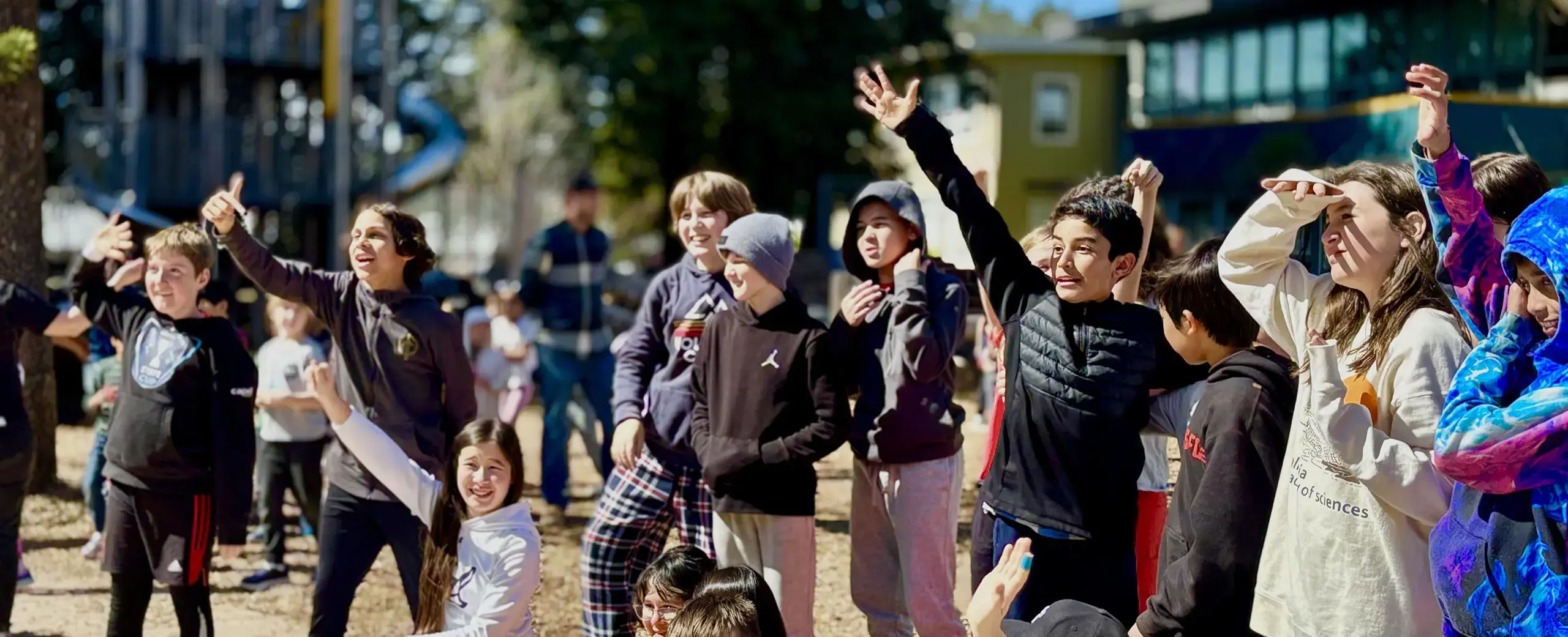 5th grade students outside