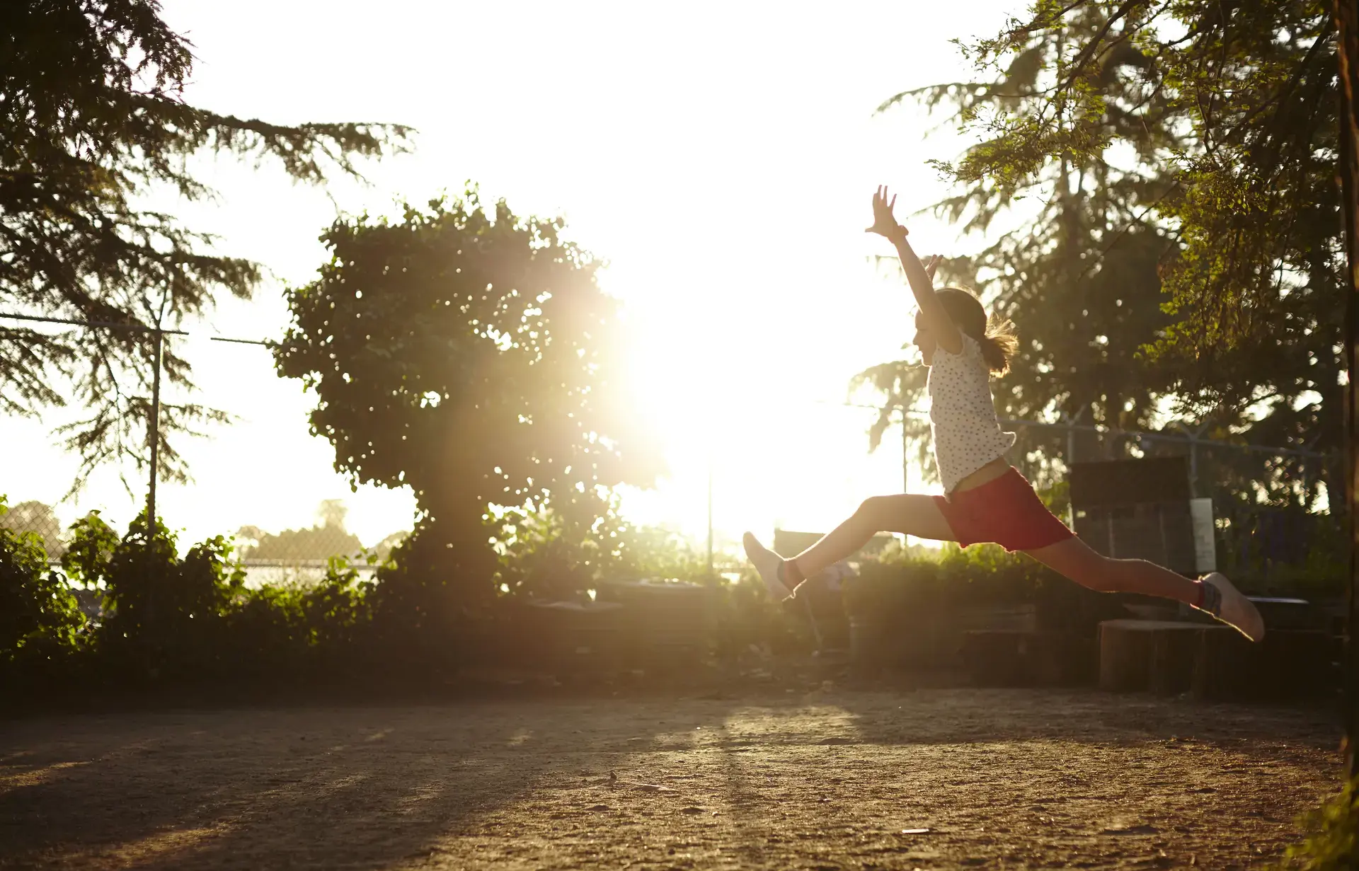 Girl leaping
