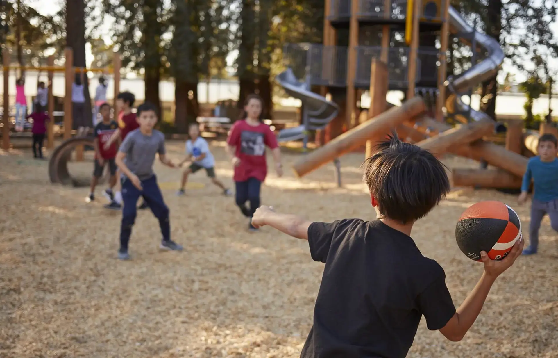 Kids playing in playground