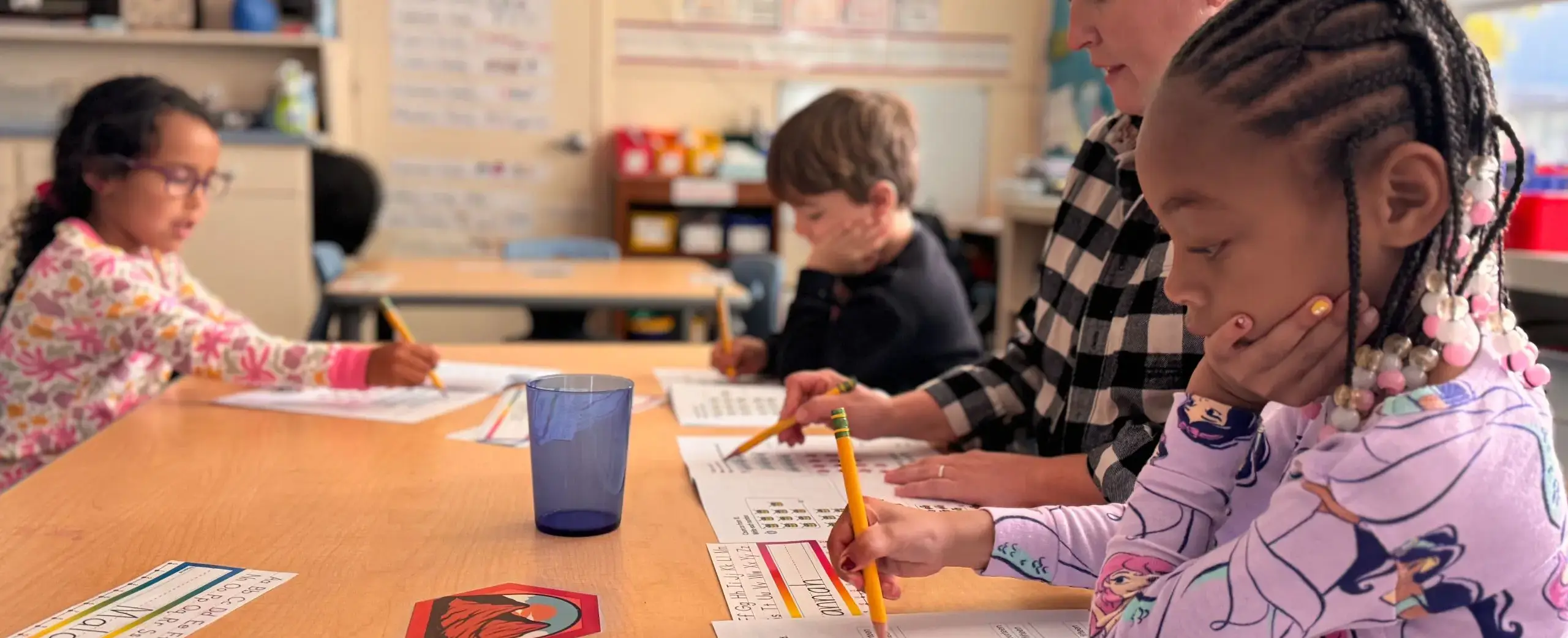 Young children in class