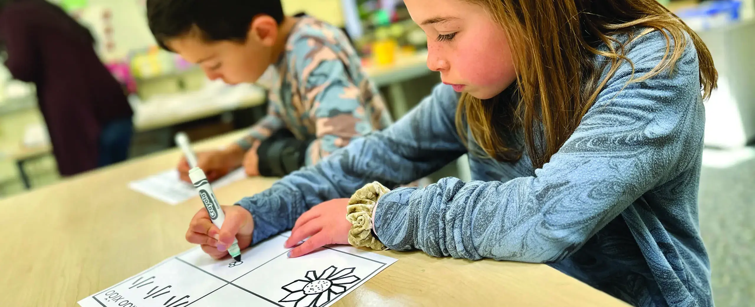 Students completing activity